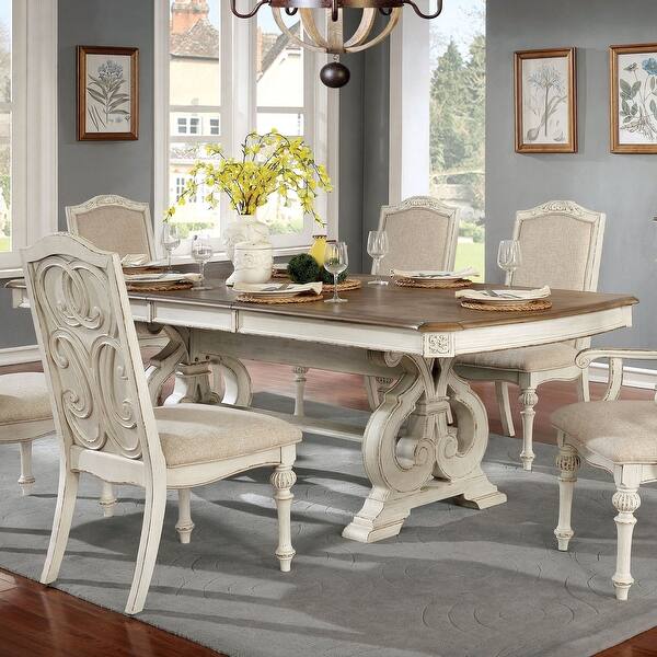 Shop The Gray Barn Caelum Farmhouse 96 Inch Antique White Dining Table On Sale Overstock 29126423