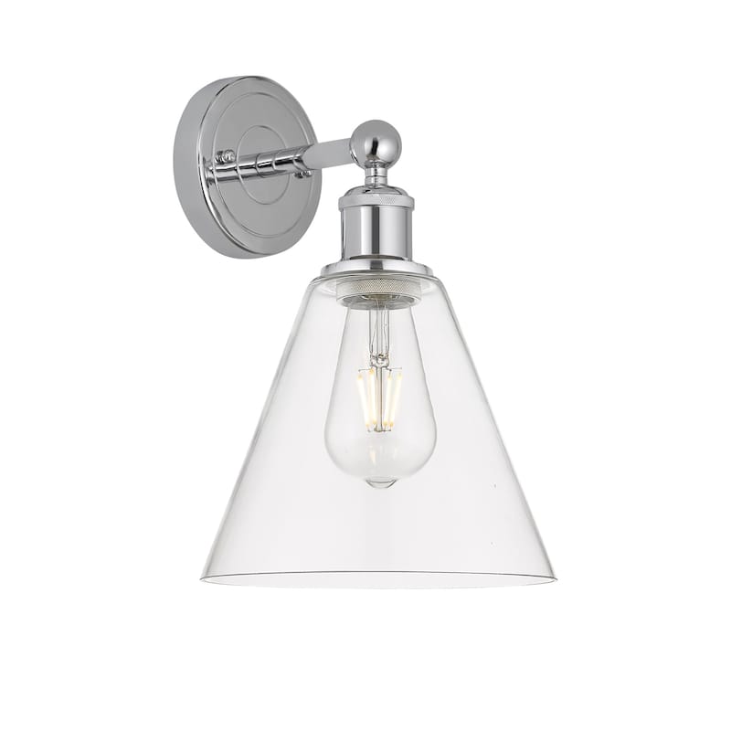 Innovations Lighting 616-1W-13-8 Berkshire Sconce Berkshire 13" Tall - Polished Chrome / Clear