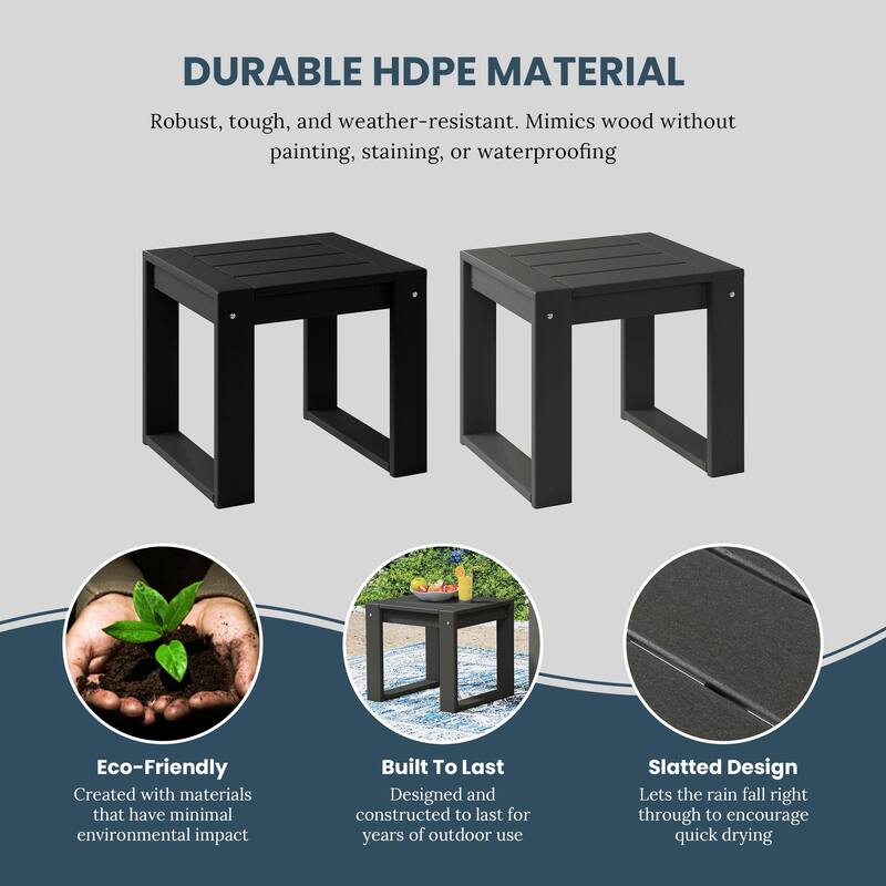 Polytrends Endless Outdoor Patio Poly Plastic End Table