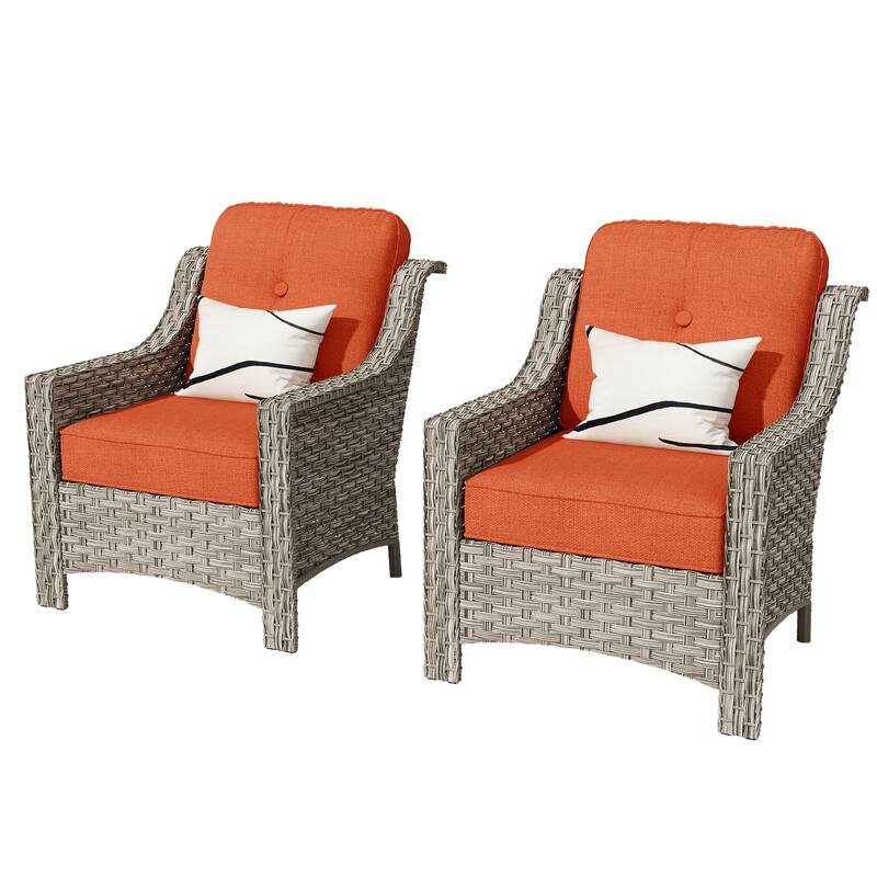 XIZZI 2-piece Patio Furniture Wicker Outdoor Chair Set