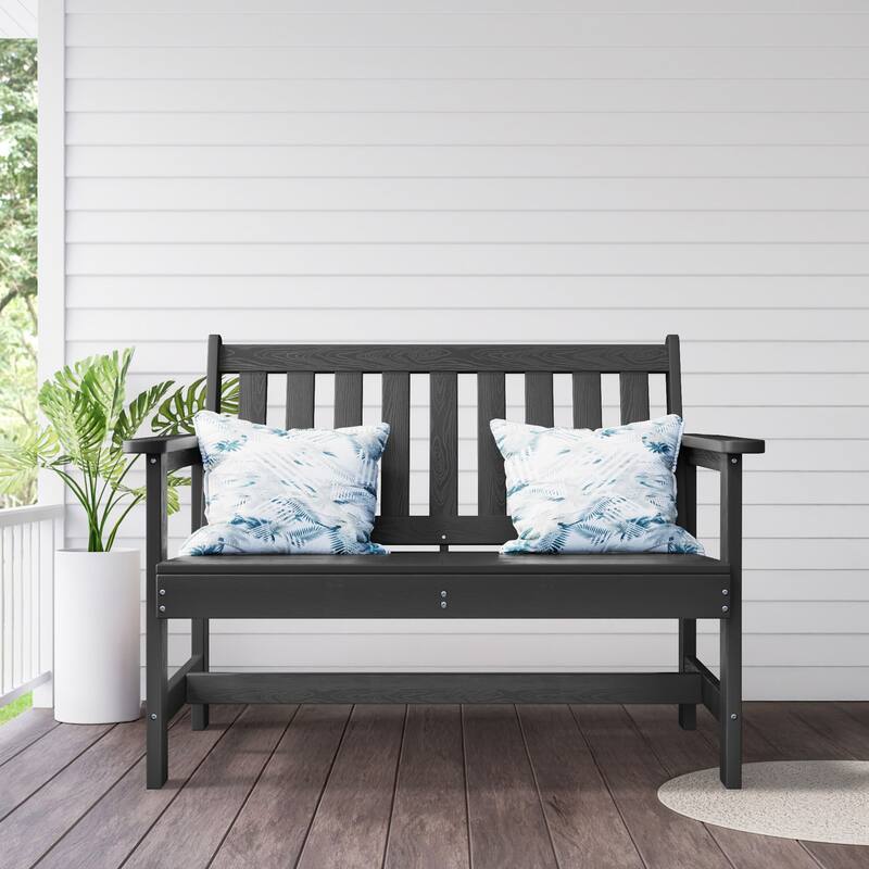 Outdoor 2-Person Garden Bench 42.92-in W x 35.83-in H