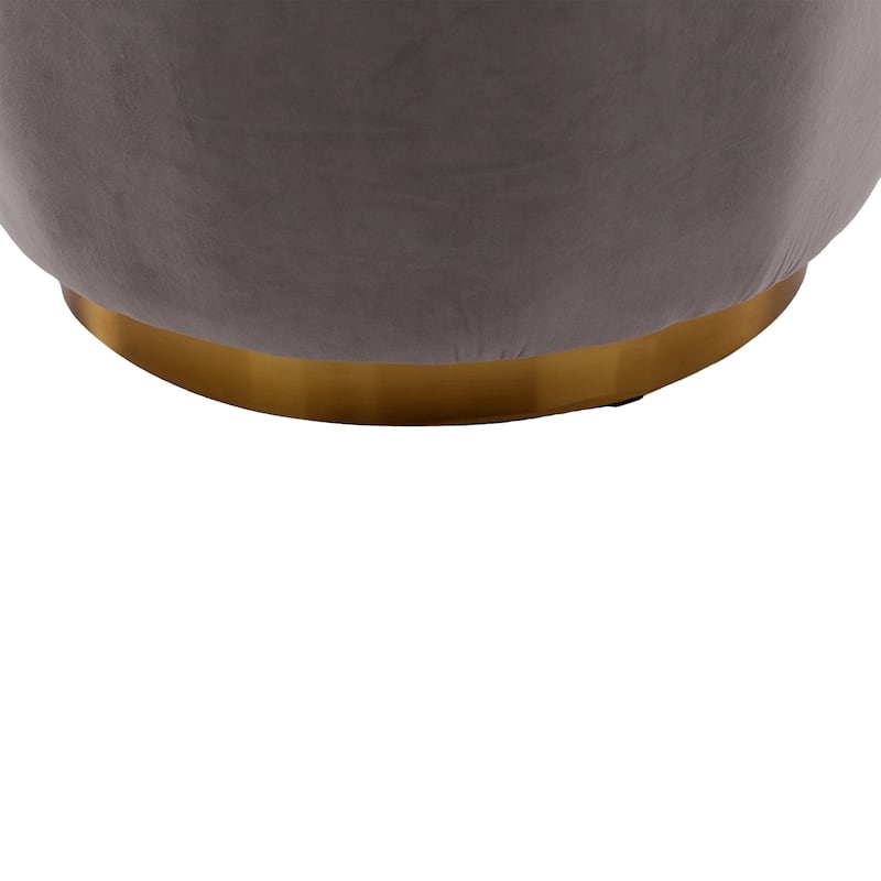 Gray Modern 25.2" Upholstered 360° Swivel Barrel Chair with Wide Upholstered and Sturdy Hardwood Frame