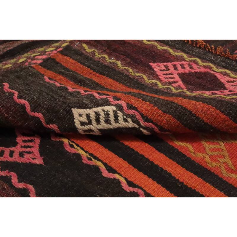 Hand Woven Oriental 100% Wool Carpet Southwestern Tribal Multi-Colored Kilim Area Rug - 8' 4'' X 6' 6''