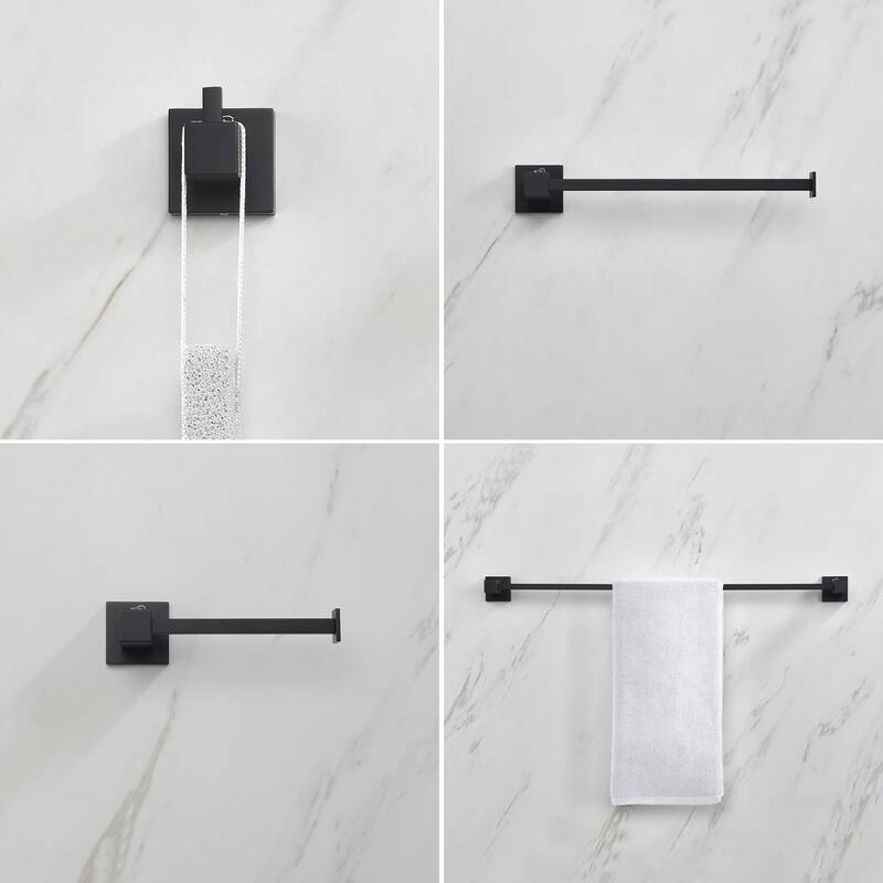 Cube 4 Piece Bathroom Hardware Set