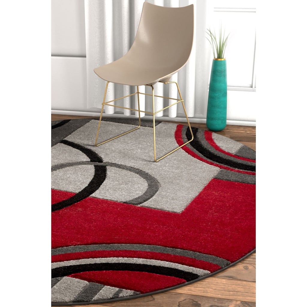 Well Woven Ruby Galaxy Waves Modern Geometric Area Rug
