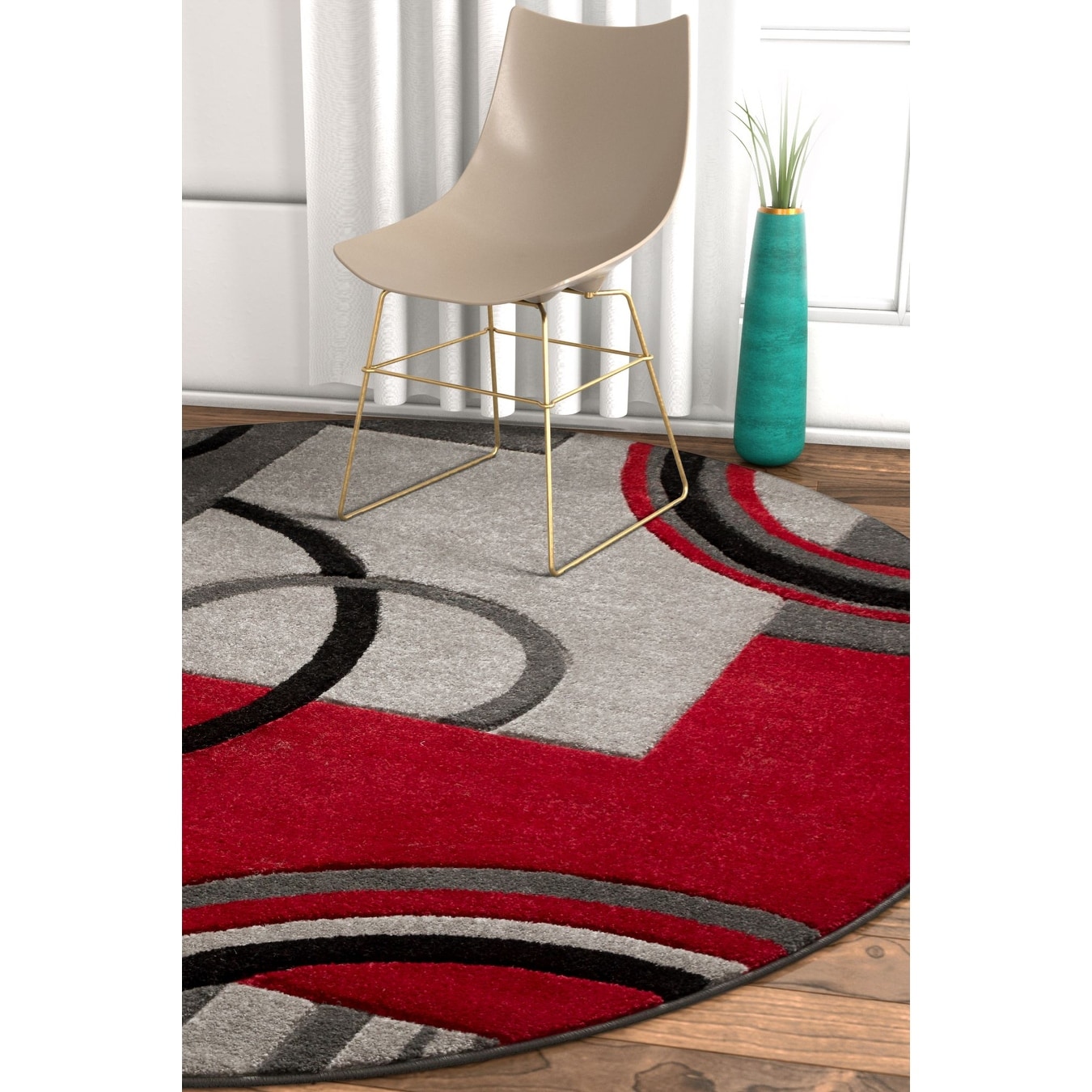 Well Woven Ruby Galaxy Waves Modern Geometric Area Rug