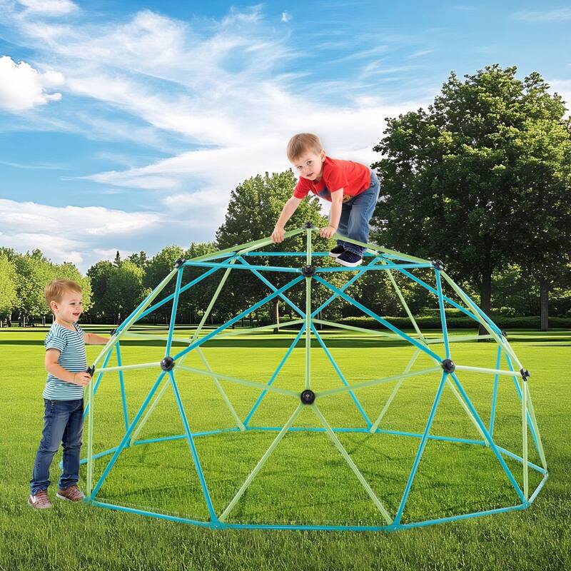 10FT Jungle Gym Climbing Dome for Kids with Saucer Swing and Promotes Active Play and Fitness - 120 x 120 x 60 in