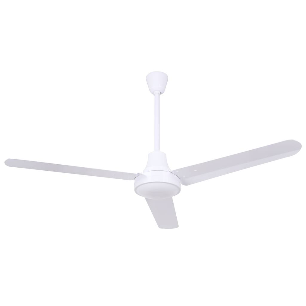 48" White Industrial Ceiling Fan Indoor Fan with DC Motor for Gyms, Schools & Workshops