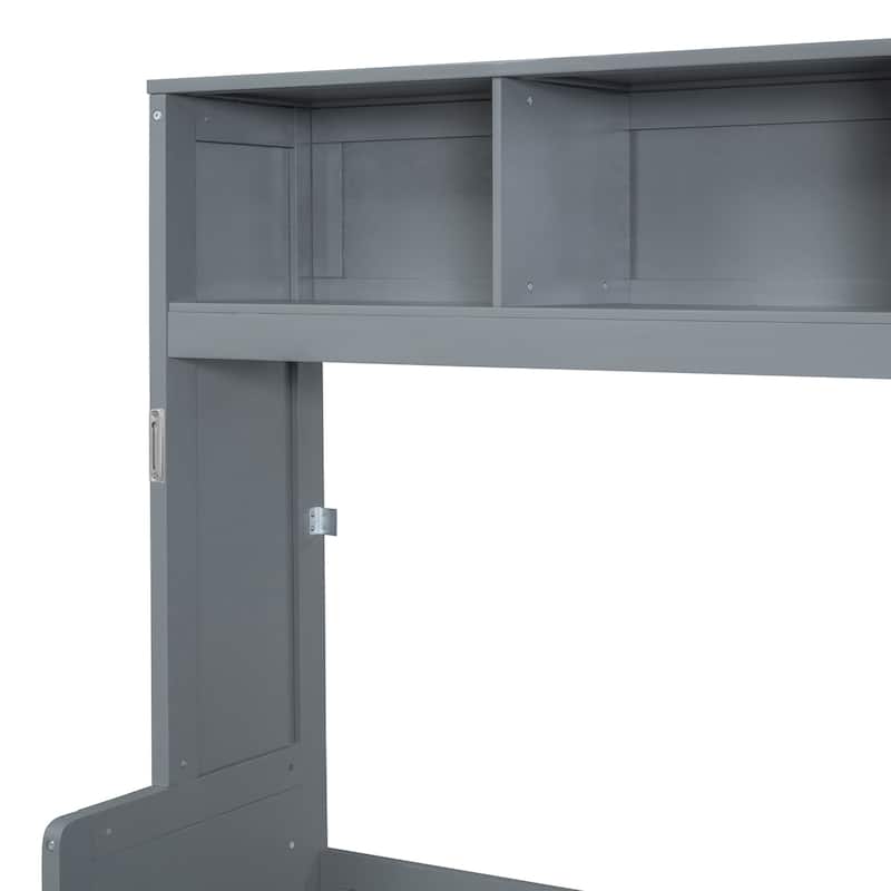 Queen Size Murphy Bed Wall Bed with Reversible Closet and Drawers by Harper&Bright Designs