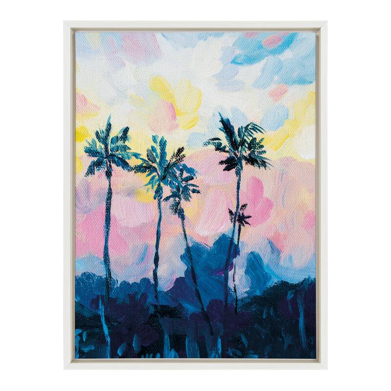 Kate and Laurel Sylvie Apache Junction Sunset Framed Canvas by Rachel Christopoulos - 18x24 - Plastic - White
