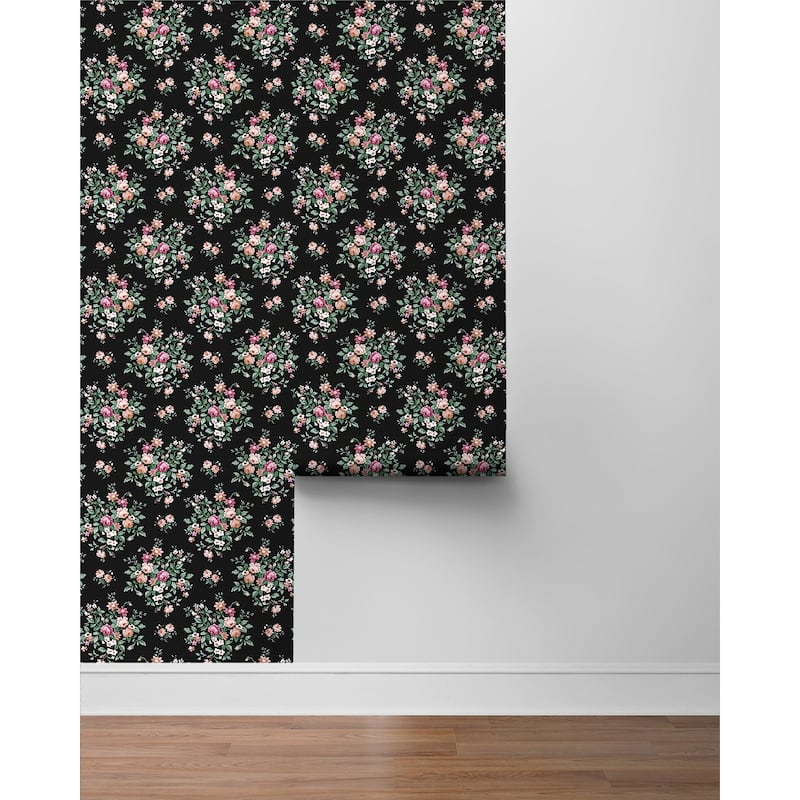 NextWall Floral Bunches Peel and Stick Wallpaper
