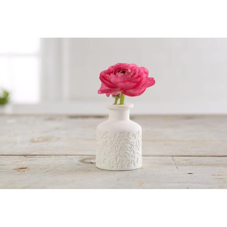 Mini Ceramic Flower Bud Vases, Perfect for Budding Flowers, Small Plants or Decoration Piece Floral Decoration (White)