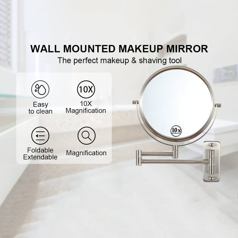 8 inch Double-Sided Anti-Fog Wall Mounted Bathroom Mirror