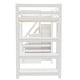 preview thumbnail 13 of 24, Twin/Full Size Loft Bed with Small Wardrobe, LED Light and Storage Staircase, Wooden Loft Bedframe with Storage Shelves for Kids