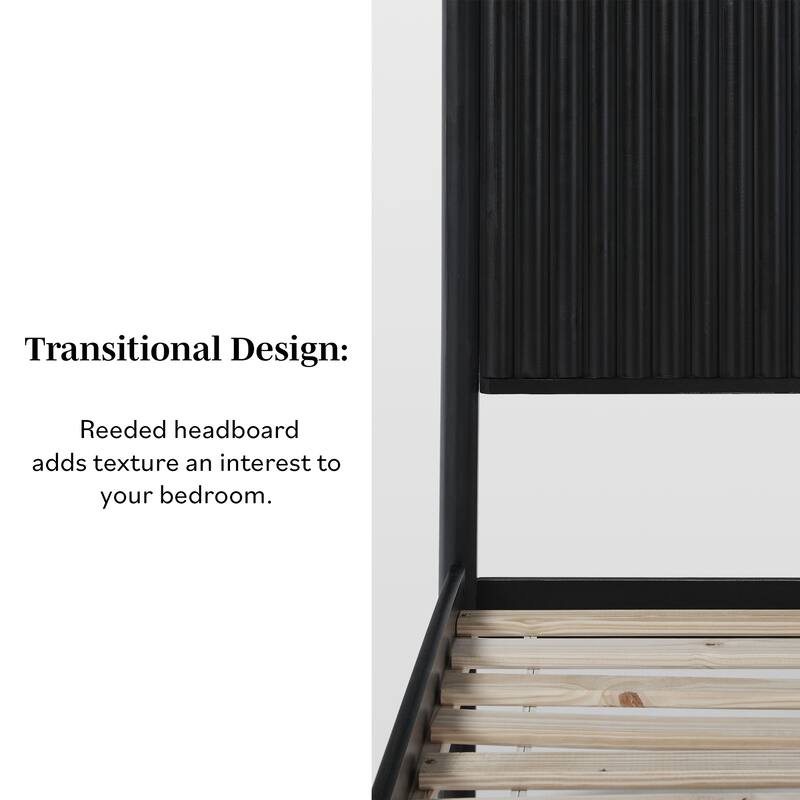 Middlebrook Designs Transitional Solid Wood Reeded King Bed