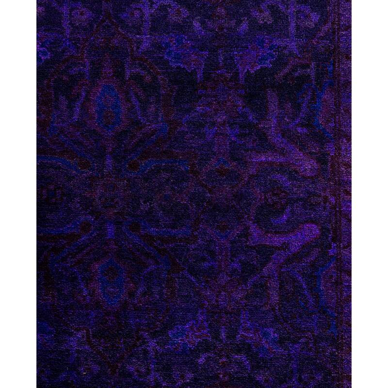 Overdyed One-of-a-Kind Hand-Knotted Runner Rug - Purple - 2' 6" x 10' 3"