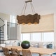 preview thumbnail 3 of 7, Mira 6-Light Handwoven Linear Large Island Light Boho Chandelier for Dining Room Kitchen Island Living Room in Brass - 38 Wide