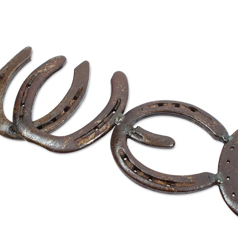 Novica Handmade Iron Greetings Iron Horseshoe Wall Decoration