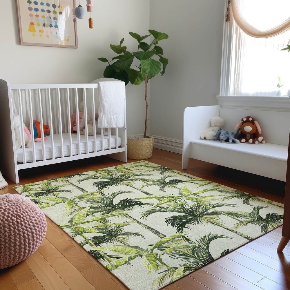 Premium Washable Super Soft Tropical Palm Tree Mayfield Rug