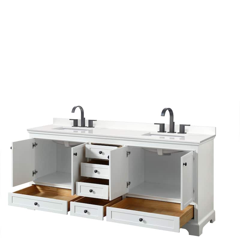 Deborah 80-inch Double Vanity, Quartz Top
