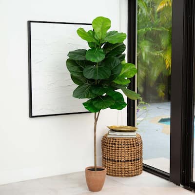 Potted Fiddle Leaf Fig Artificial Tree - 6' - Green