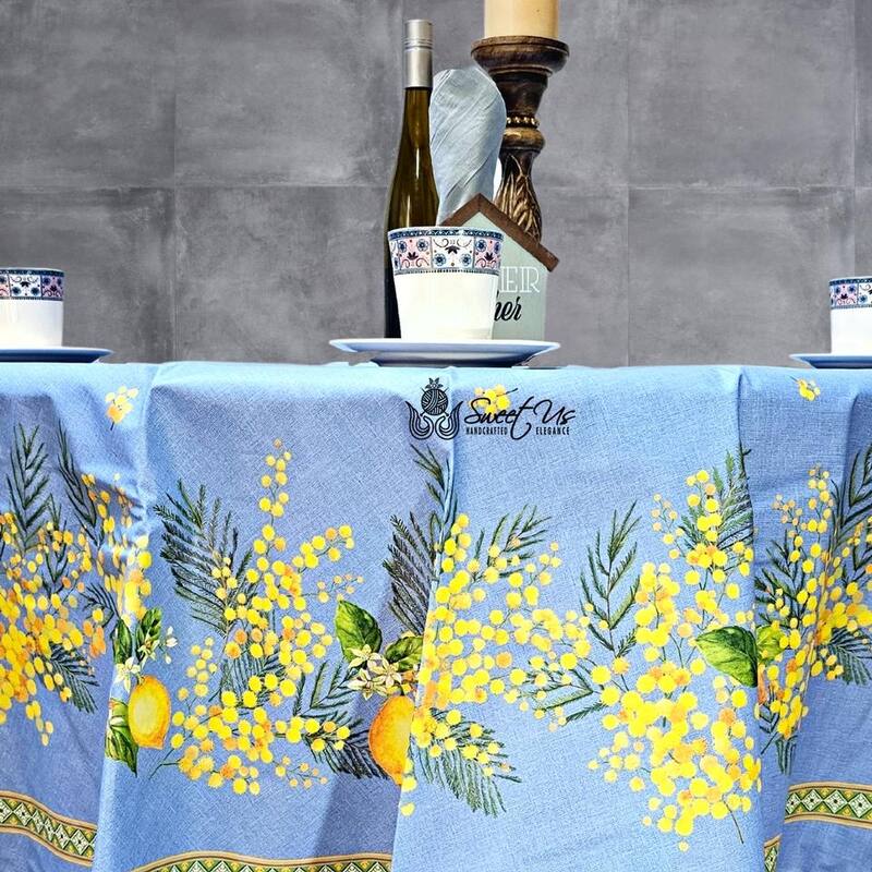 Citronnée Wipeable Tablecloth, Stain Resistant, French Acrylic