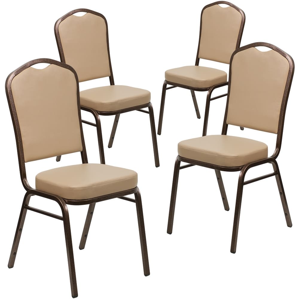 4 Pack Crown Back Stacking Banquet Chair - 20.25"D x 17.25"W x 38"H