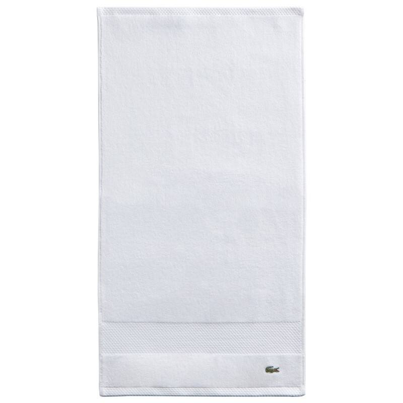 Lacoste Heritage Supima 100% Cotton Bath Towel, Hand Towel, Wash Cloth, and Bath Sheet - White - Hand Towel