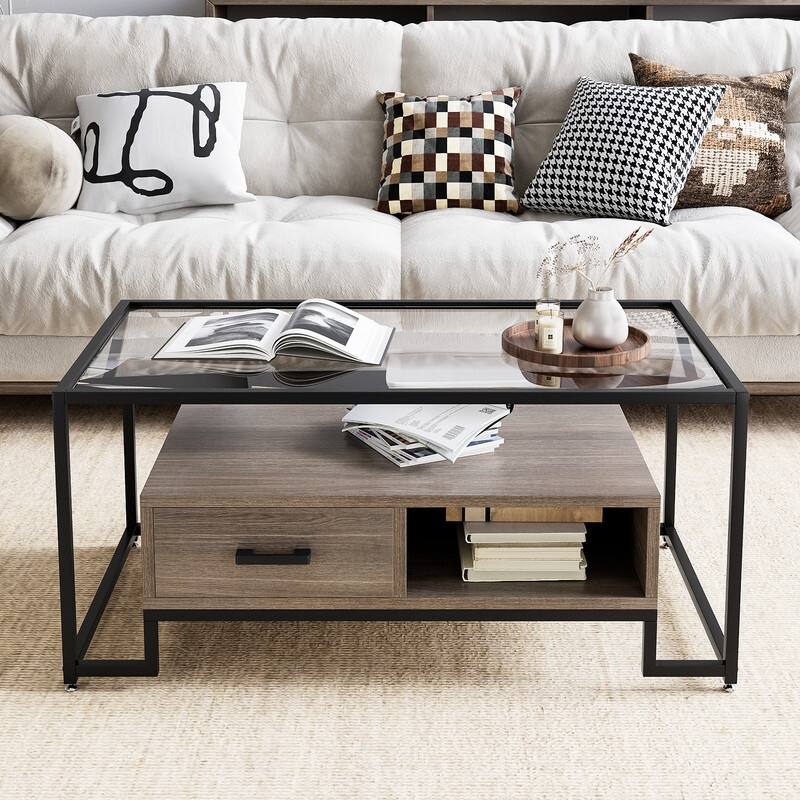 Raised bottom coffee table