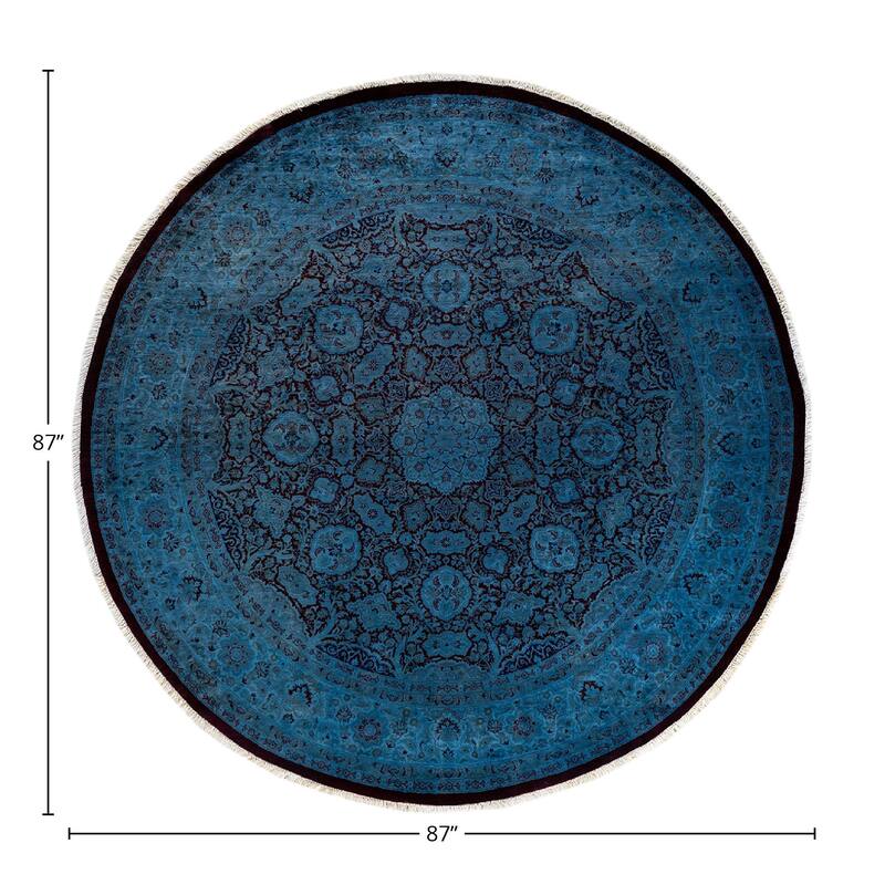 Fine Vibrance, One-of-a-Kind Hand-Knotted Area Rug - Gray, 7' 3" x 7' 3" - 7' 3" x 7' 3"