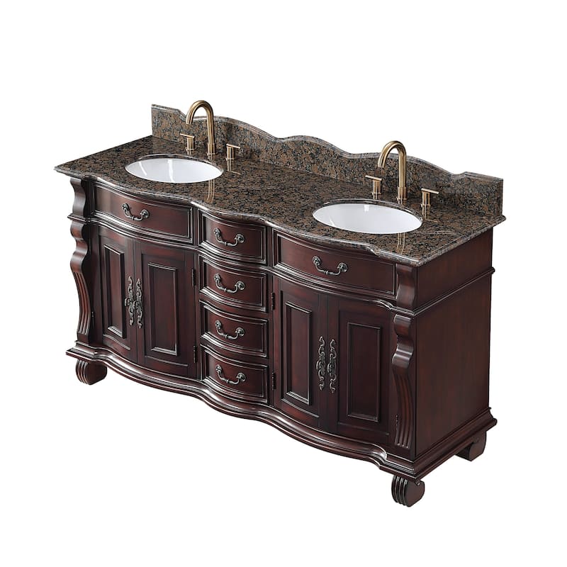 64" Timeless Classic style Hopkinton Double Sink Bathroom Vanity