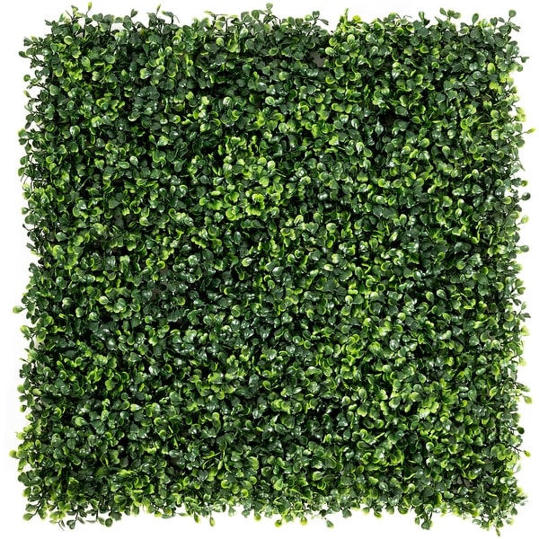 Costway 12 PCS 20''x20'' Artificial Boxwood Plant Wall Panel Hedge - 20'' x 20''