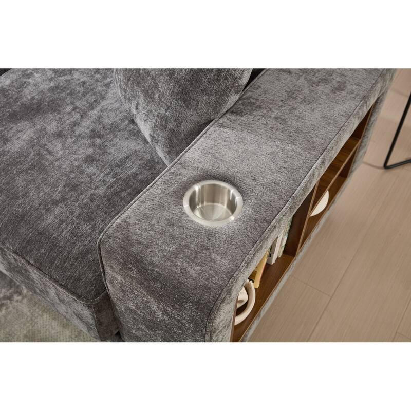 Transitional Modular Storage Sectional with Ottoman