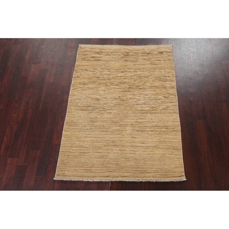 Wool Gabbeh Kashkoli Contemporary Area Rug Hand-knotted Foyer Carpet - 3'5" x 4'9"