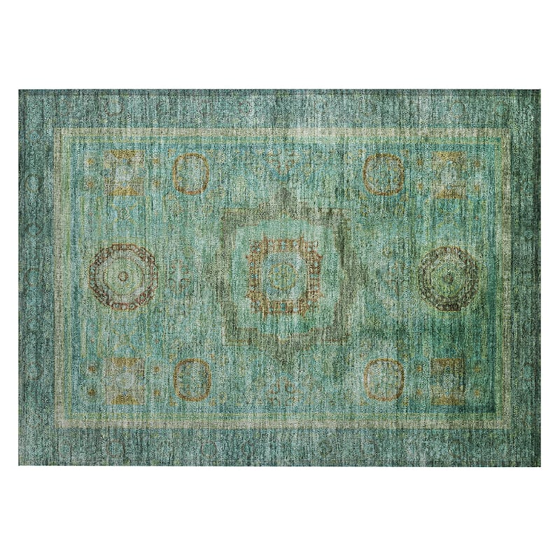 Machine Washable Indoor/Outdoor Traditional Chantille Rug