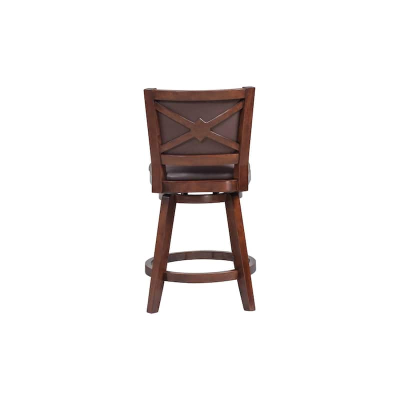 Broodmoor Brown Swivel Wood Stool