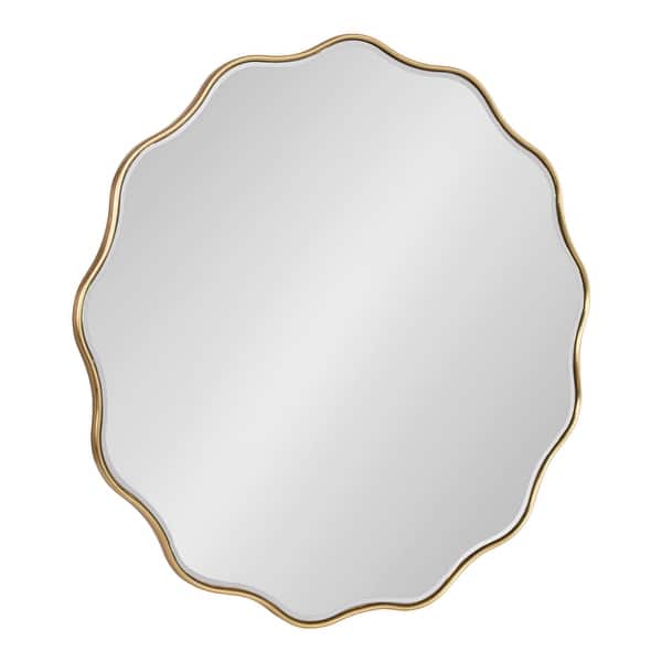 slide 2 of 24, Kate and Laurel Viona Round Scalloped Mirror 32" Diameter - Gold