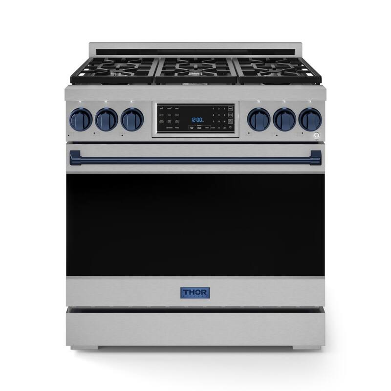 Thor Kitchen RSG36LP Gordon Ramsay 6 Cu. Ft. Free Standing Gas Range - Stainless Steel / Navy Blue