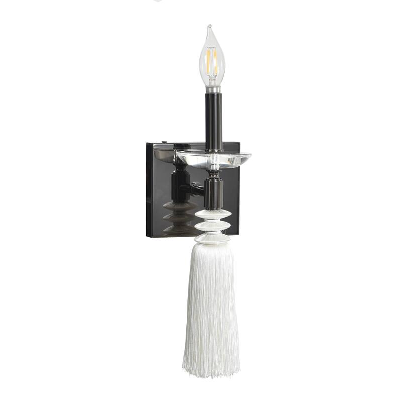 StyleCraft Marquette Tassel Wall Sconce - 5"W x 5"D x 14.5"H