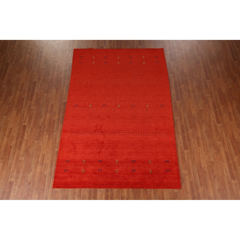 Little Animals Design Gabbeh Indian Rug Handmade Tribal Wool Carpet - 6'7"x 9'11"