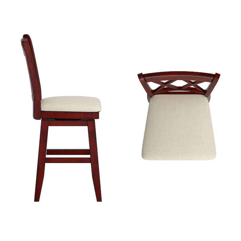 Ronda Double X-Back Wood Swivel Chair