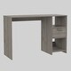 preview thumbnail 3 of 1, Compact Office Desk with Drawer and Two Open Shelves, 43" Wide Workstation Grey