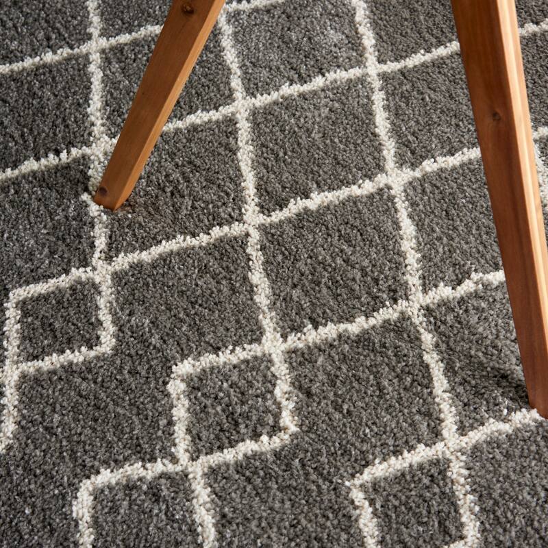 Nourison Geometric Moroccan Boho Shag Area Rug