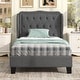 preview thumbnail 5 of 8, Costway Twin Size Bed Frame with Button Tufted Wingback Headboard