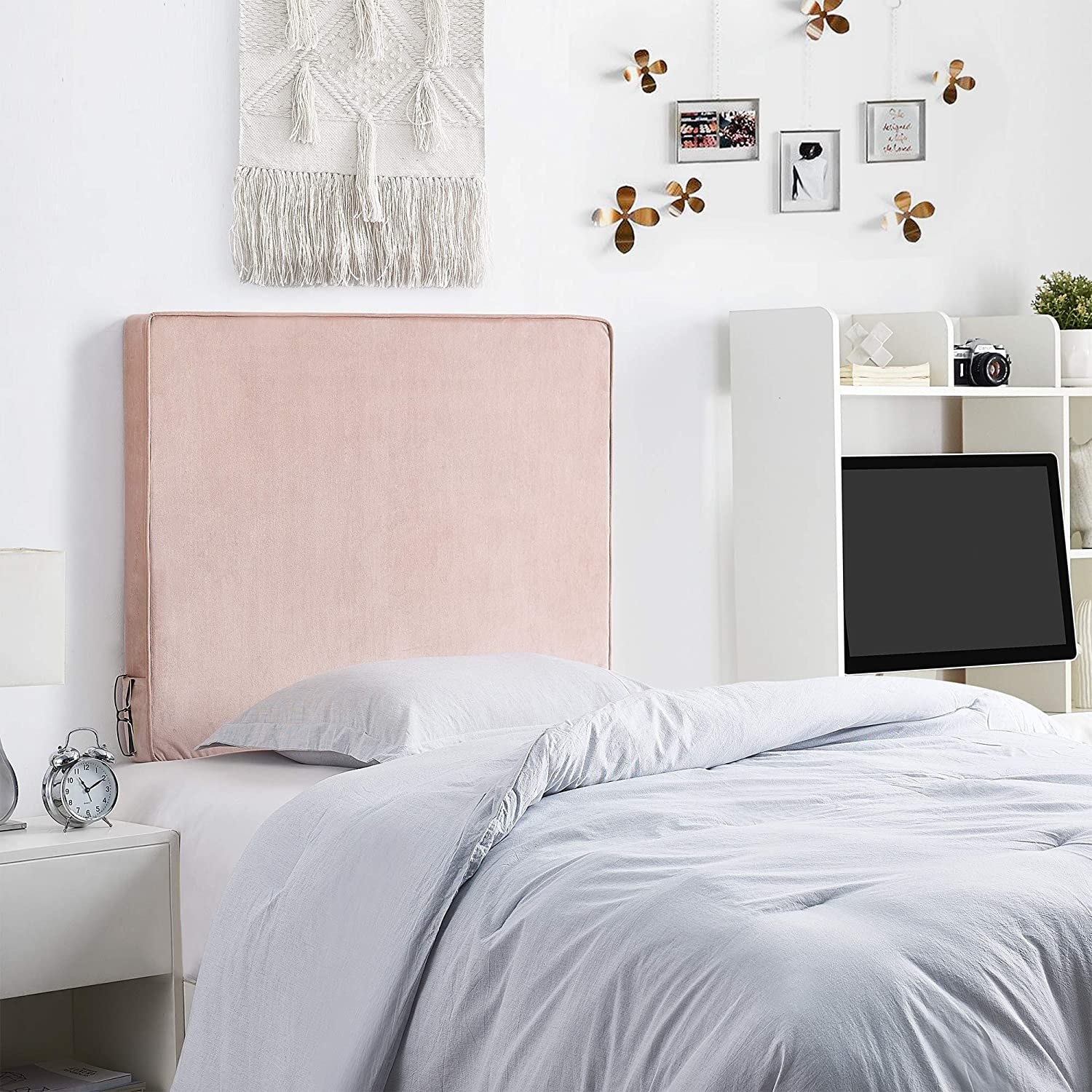 Grey online dorm headboard