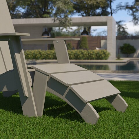 Indoor/Outdoor Poly Resin Adirondack Style Ottoman