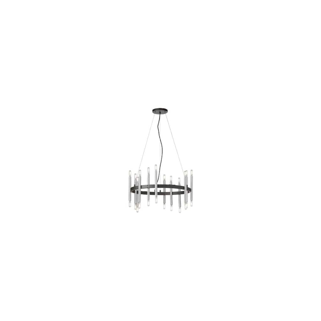 24 Light Chandelier - Matte Black & Chrome Finish - Modern Ceiling Light Fixture - 9.5