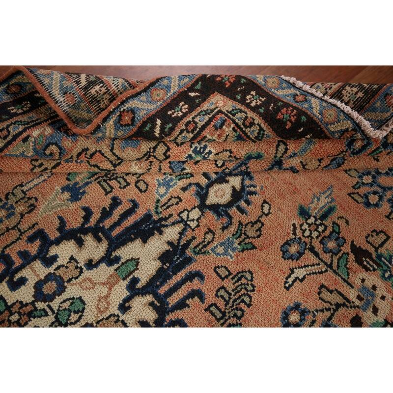Hamedan Persian Vintage Rug Hand-Knotted Wool Carpet - 6'8" x 9'6"
