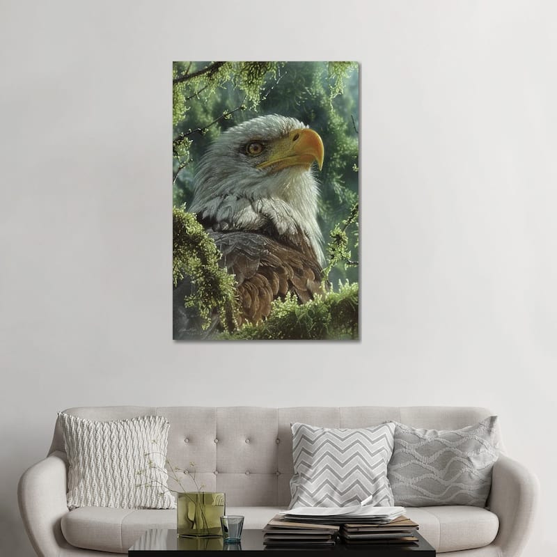 iCanvas "Bald Eagle - High And Mighty - Vertical" by Collin Bogle Canvas Print - 48x32x1.5
