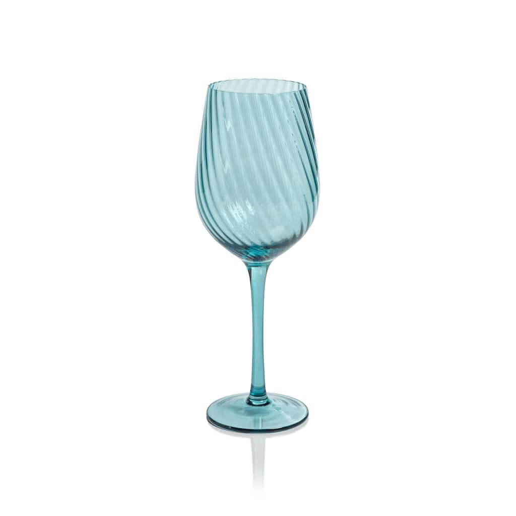 Sesto Optic Swirl White Wine Glasses, Set of 4